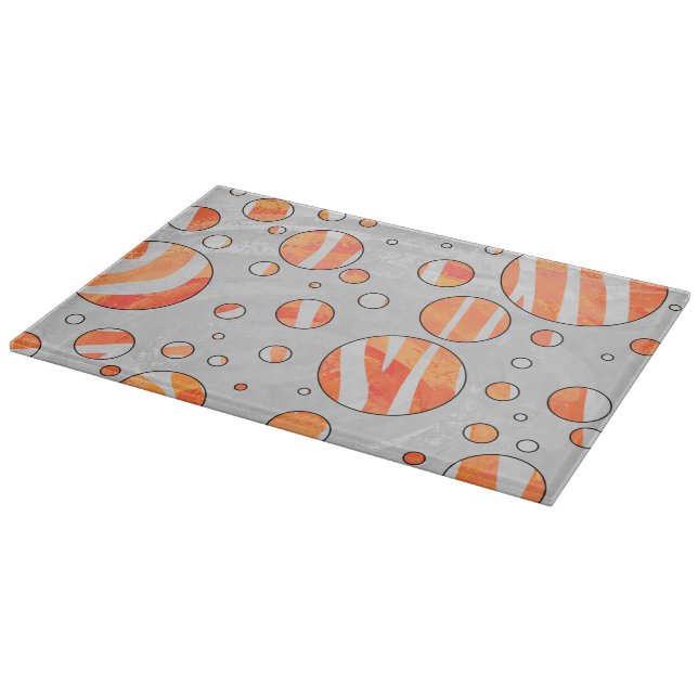 Planche À Découper Zebra Orange et White Polka Dot (Coin)