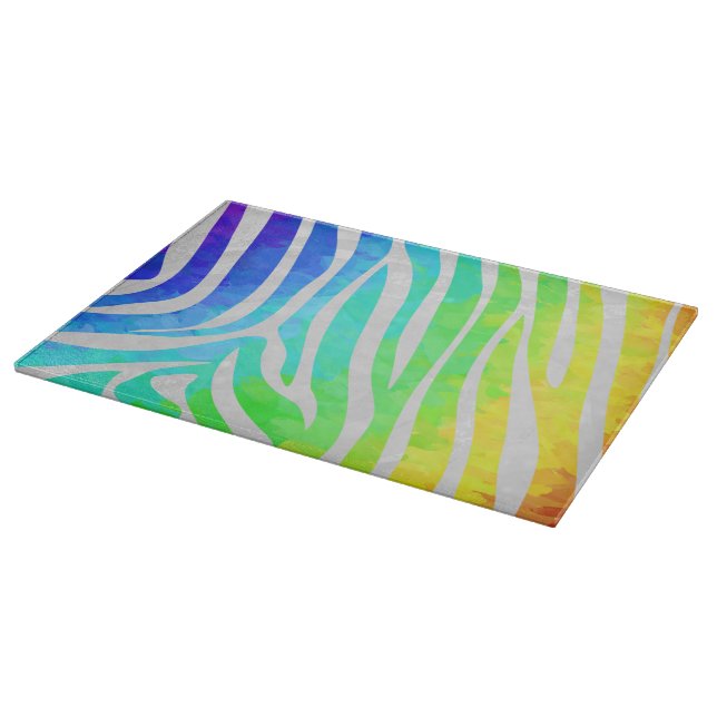 Planche À Découper Zebra Rainbow et White Print (Coin)