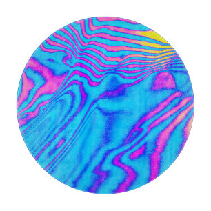 Planche À Découper Zèbre à rayures psychédéliques : Néon Fluorescent