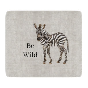 Planche À Découper Zèbre Safari Animal Fausse Linen