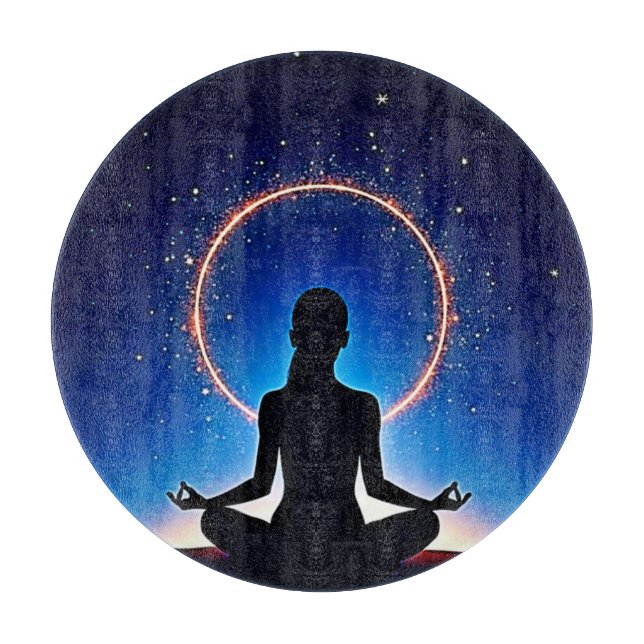 Planche À Découper Zen sous les étoiles : Méditation cosmique (Devant)