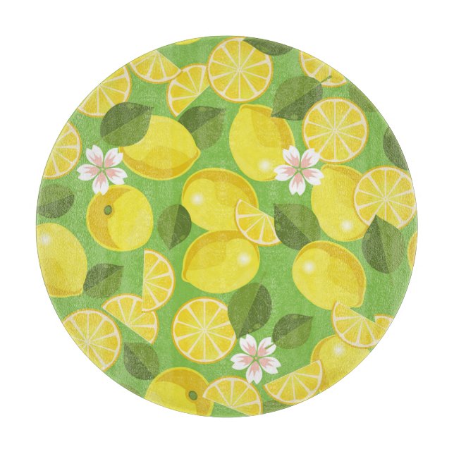 Planche À Découper Zesty Lemon : Citrus Motif Delight (Devant)