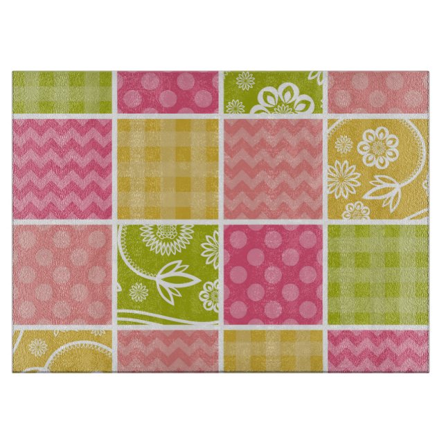 Planche À Découper Zigzag, Chevron, Pois, En vichy, Patchwork (Devant)