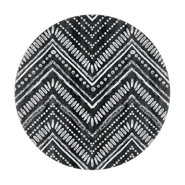 Planche À Découper Zigzag Stripes : Ethnique Dessinée À La Main (Devant)