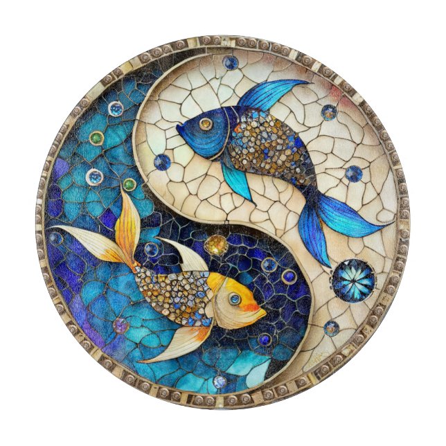 Planche À Découper Zodiaque - Poissons Yin et Yang (Devant)