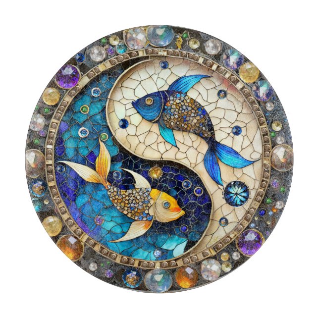 Planche À Découper Zodiaque - Poissons Yin et Yang (Devant)