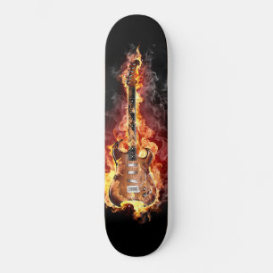 planche à roulette guitare en feu