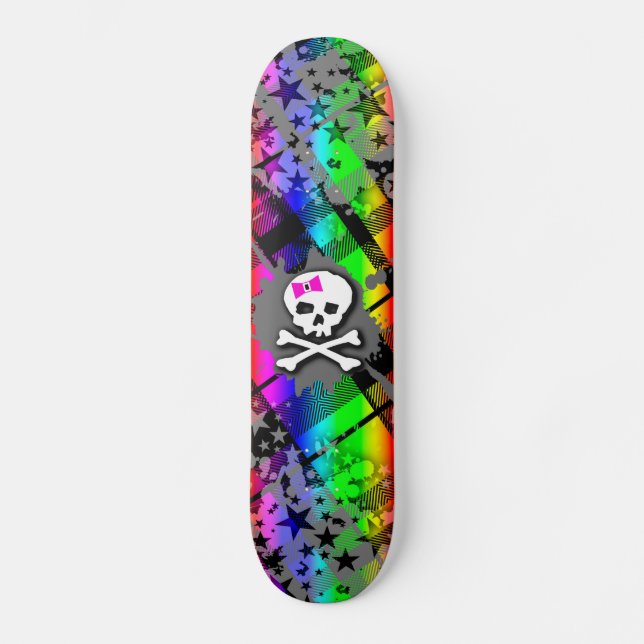 Planche à skateboard arc-en-ciel étoilée (Recto)