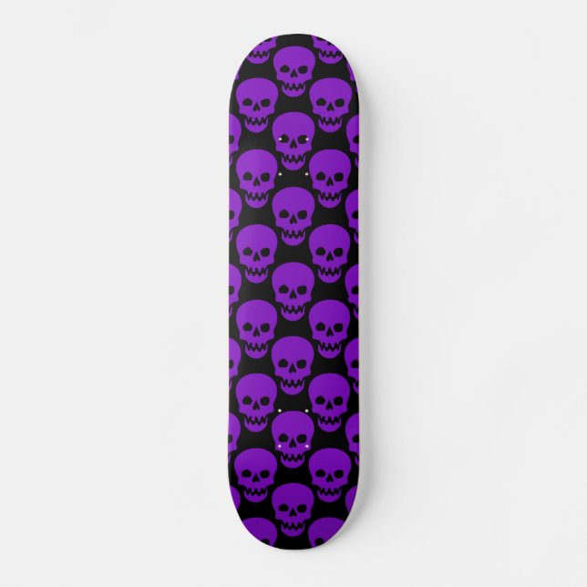 Planche à skateboard de crânes violets (Recto)