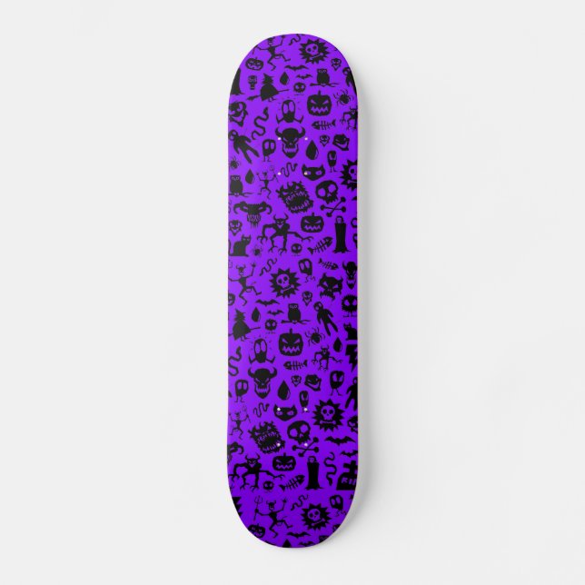Planche à skateboard de monstres violets (Recto)