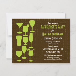 Planche Cocktails Bachelorette Fête Invitation
