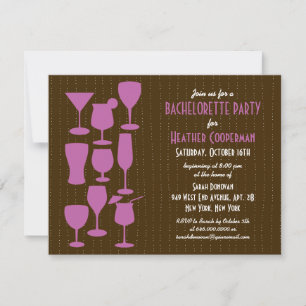 Planche Cocktails Bachelorette Fête Invitation