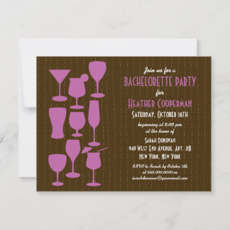 Planche Cocktails Bachelorette Fête Invitation