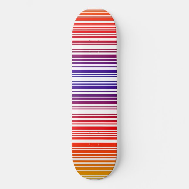 Planche de skateboard à code barre coloré (Recto)