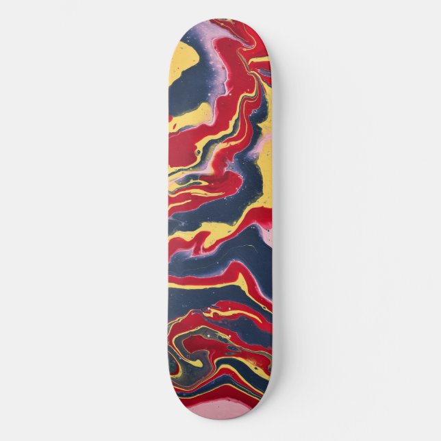Planche de skateboard abstraite colorée Sadie 1 (Recto)