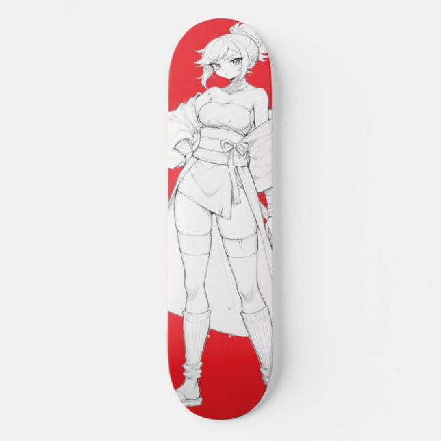 Planche de skateboard de fille anime de style de c (Recto)