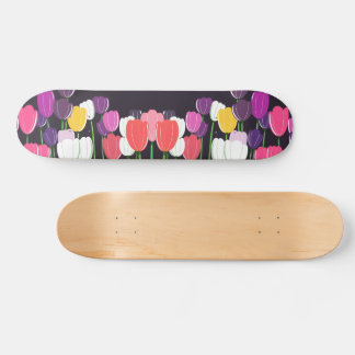 Planche de skateboard en fleur de tulipe