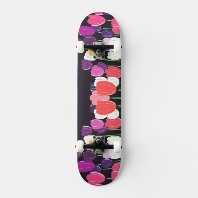 Planche de skateboard en fleur de tulipe (Recto)