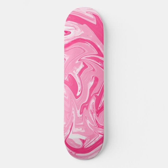 Planche de skateboard en marbre rose (Recto)