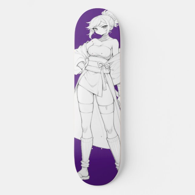 Planche de skateboard Fille Anime Style de Combat (Recto)