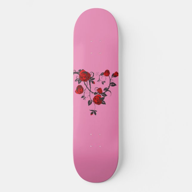 Planche de skateboard gothique Rose (Recto)