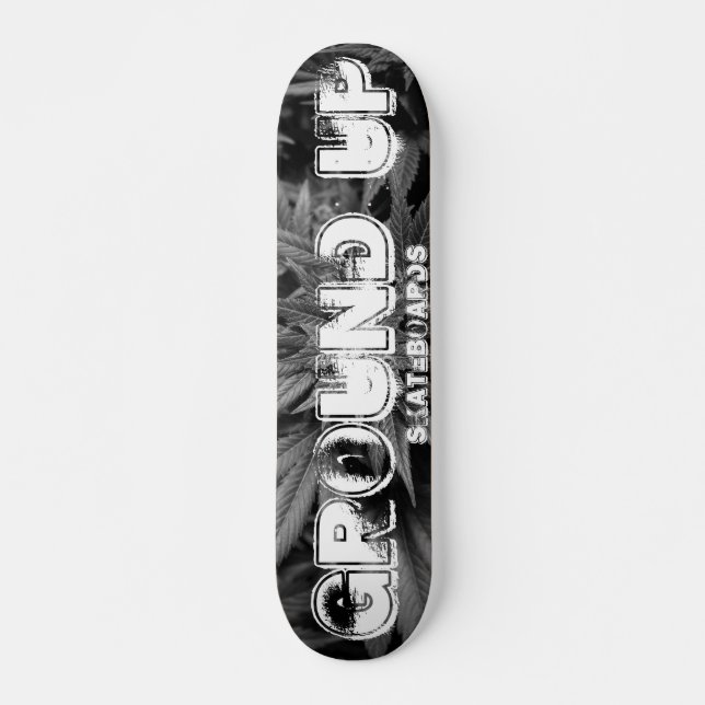 Planche de skateboard GROUND UP noir et blanc (Devant)