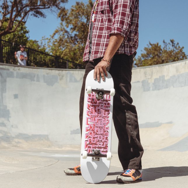 Planche de skateboard Maze Rose 3D Moderne (Extérieur 2)