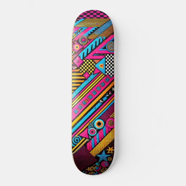 Planche de skateboard Rétro 80s & 90s – Couleurs V (Recto)
