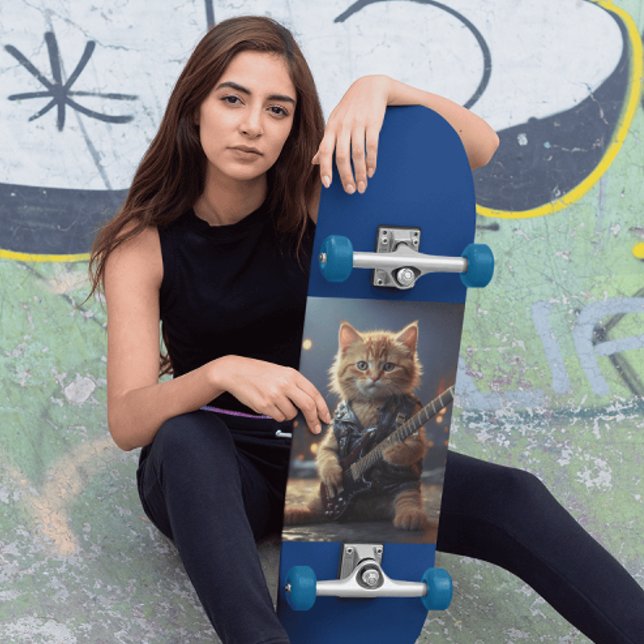 PLANCHE DE SKATEBOARD ROCKSTAR CHAT JOUANT DE LA G (Créateur téléchargé)