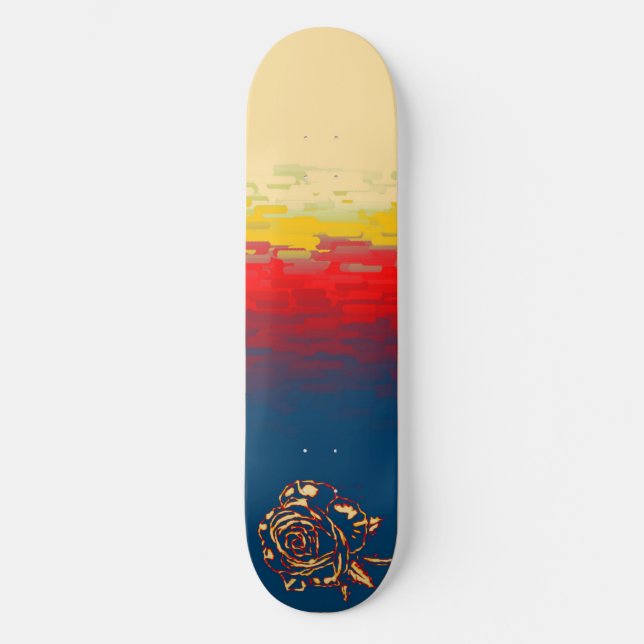 Planche de skateboard Rose Abstrait (Recto)