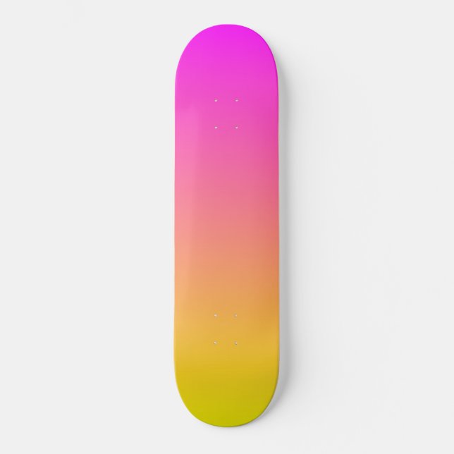 Planche de skateboard rose et jaune Sunset Overtur (Recto)