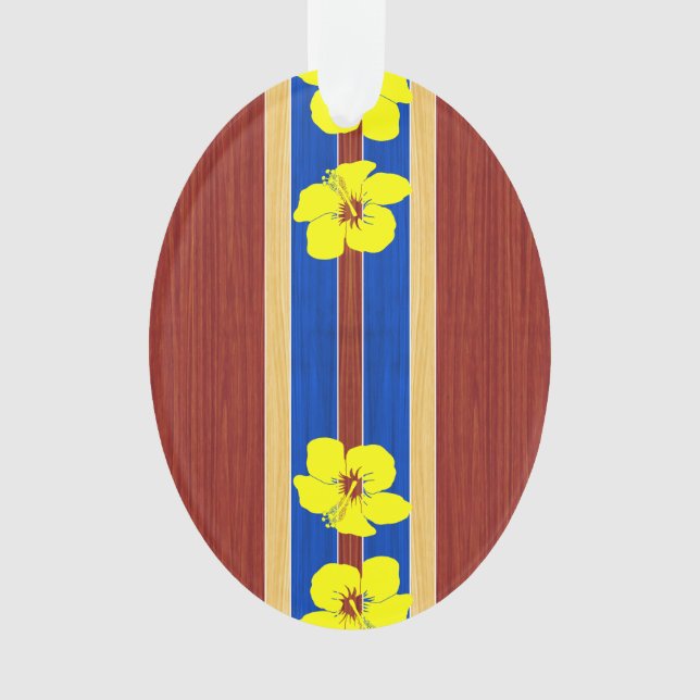 Planche de surf jaune en bois de faux de ketmie (devant)