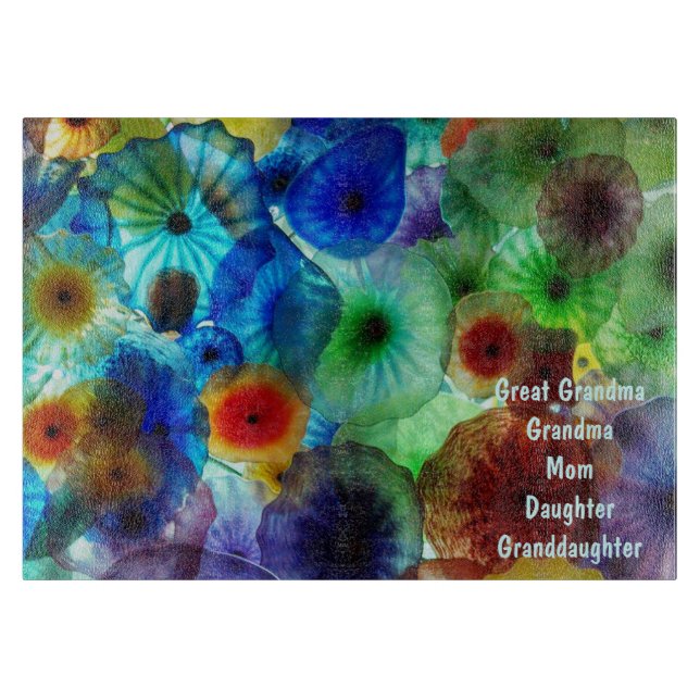 Planches à découper Grand-mère Maman Filles Verre  (Devant)