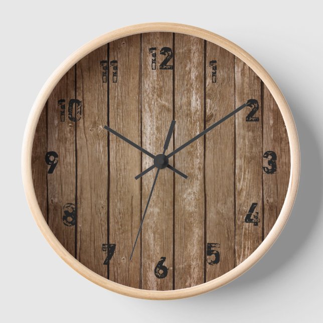 Planches à look rustique en bois Grande horloge (Recto)