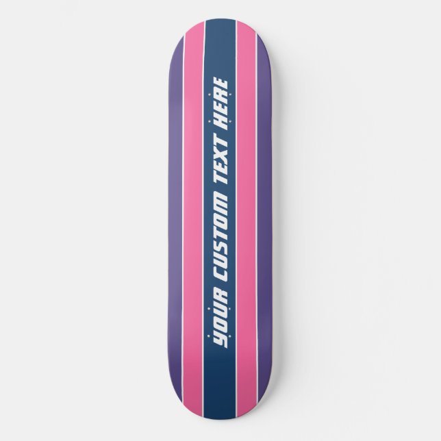 Planches à roulettes avec motif à rayures et texte (Recto)