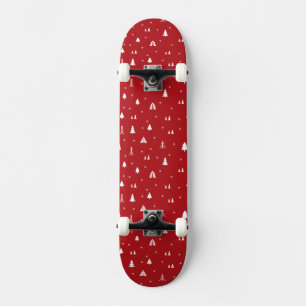 Planches à roulettes avec sapins de Noël et flocon