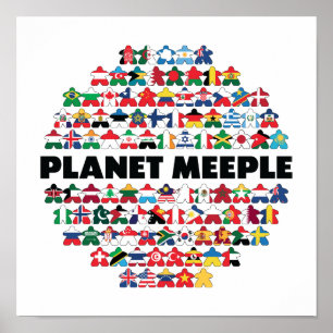 Planet Meeple, Poster en texte noir