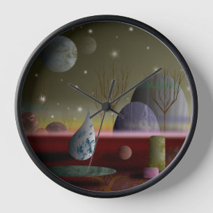 Planète Des Formes Horloge Cadre En Bois