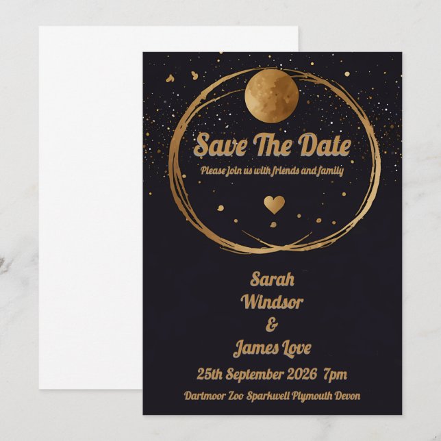 Planète Faire-part de mariage (Devant / Derrière)
