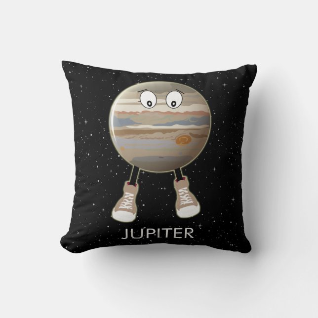 Planète Jupiter & Étoiles Lancer Oreiller (Recto)