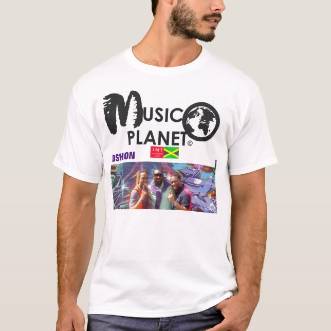 PLANÈTE MUSICALE  T-Shirt basique pour hommes DSHO (Devant)