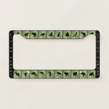 Planète vivante silhouette animale motif vert noir