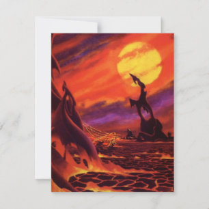 Planète volcanique de science-fiction vintage avec