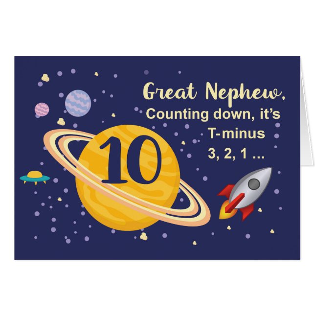 Planètes dans l'espace pour les 10 ans de mon neve (Devant horizontal)