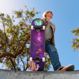 Planètes dans l'espace skateboard personnalisé