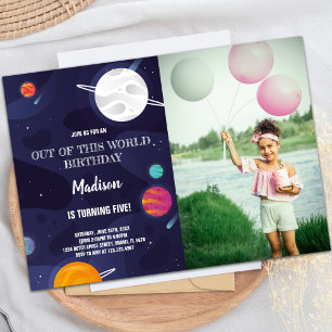 Planètes Invitations d'anniversaire avec photo