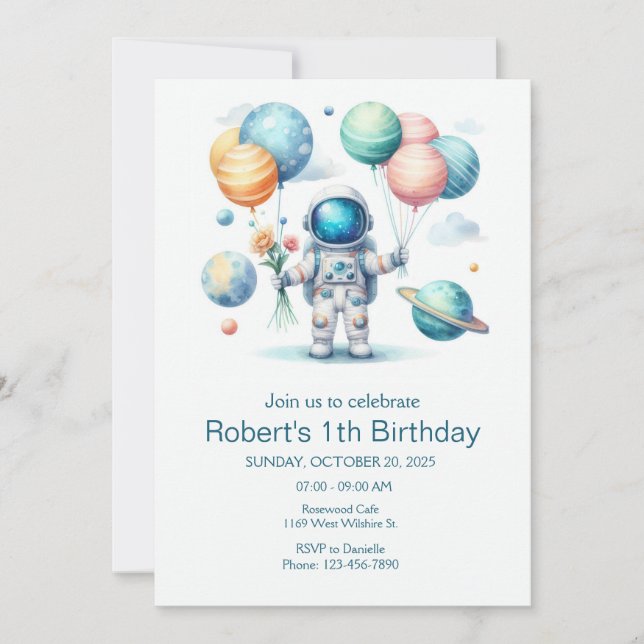 Planètes spatiales Invitation d'astronautes de Roc (Devant)