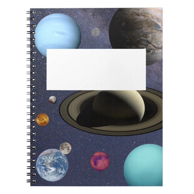 Planètes système solaire Carnet photo spirale (Devant)
