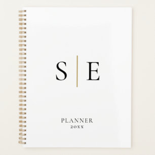 Planificateur 2023 à monogramme noir et or minimal