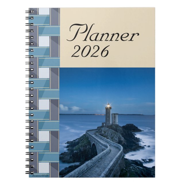 Planificateur 2026 Cahier Mer Bleue Sérène (Devant)